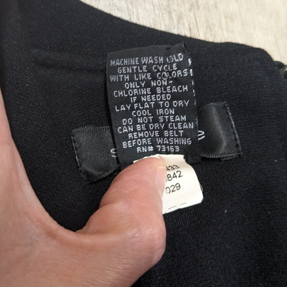 Spense Belted Black Cowl Neck Dress - Picture 7 of 7